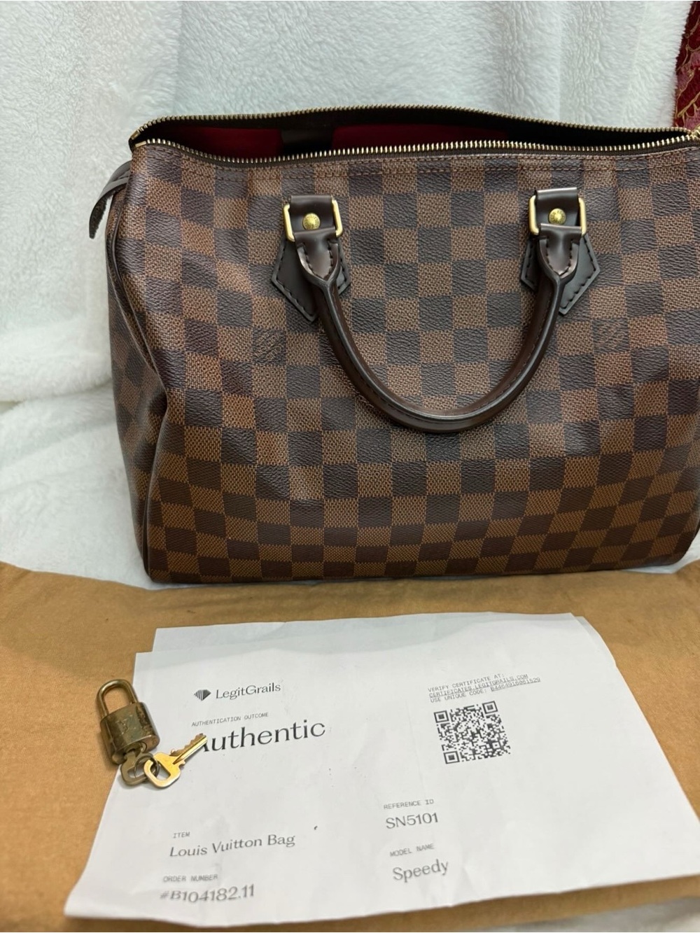 Louis Vuitton Brown Checkered Top-Handle Satchel - Picture 7 of 7
